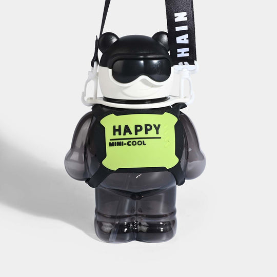 CUTE BEAR THEMED WATER BOTTLE/BEAKER | SH2896 BLACK