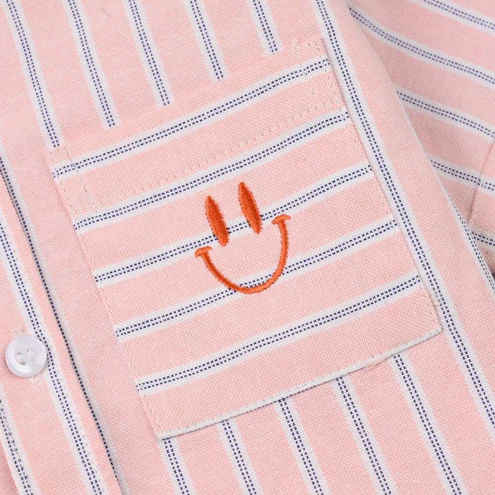 Infant Boys Yarn Dyed Shirt - Pink