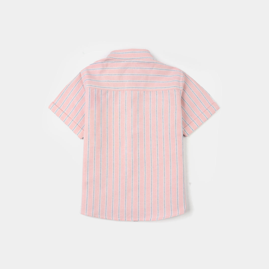 Infant Boys Yarn Dyed Shirt - Pink