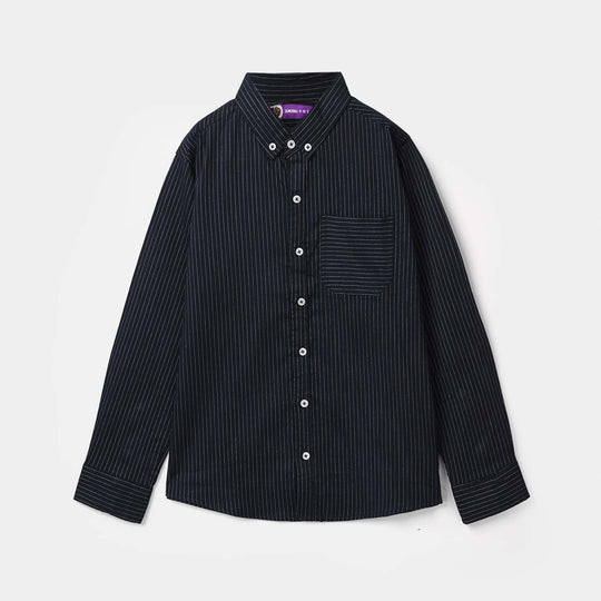 Boys Yarn Dyed Shirt (One Ocean) - Blue
