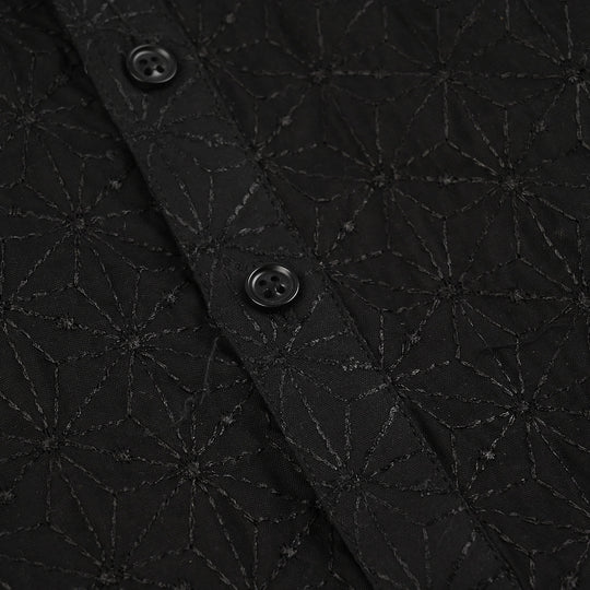Boys Cotton Kurta Pajama (Chikankari) - Black