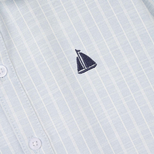 Boys Yarn Dyed Shirt (Boat) - Blue