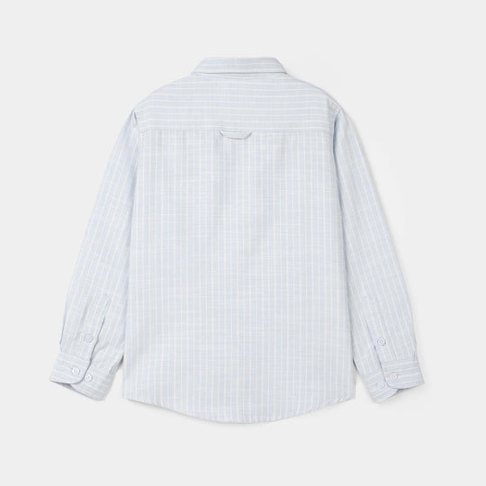 Boys Yarn Dyed Shirt (Boat) - Blue