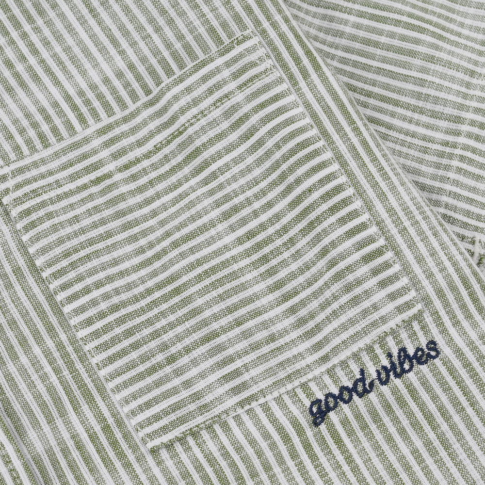 Boys Yarn Dyed Casual Shirt (Good Vibes) - Grey