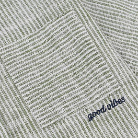 Boys Yarn Dyed Casual Shirt (Good Vibes) - Grey