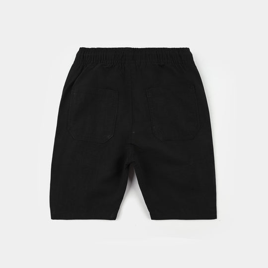 Boys Poly Twill Shorts (Forever) - Black