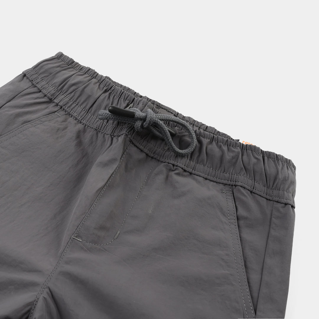 Boys Poly Twill Poly Shorts Skater Crew – Grey