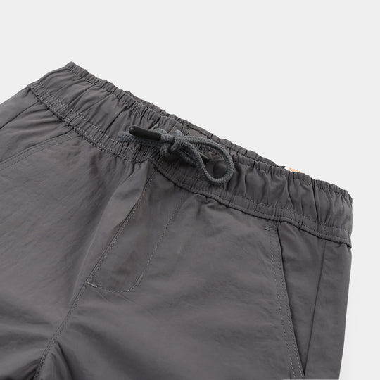 Boys Poly Twill Poly Shorts Skater Crew – Grey