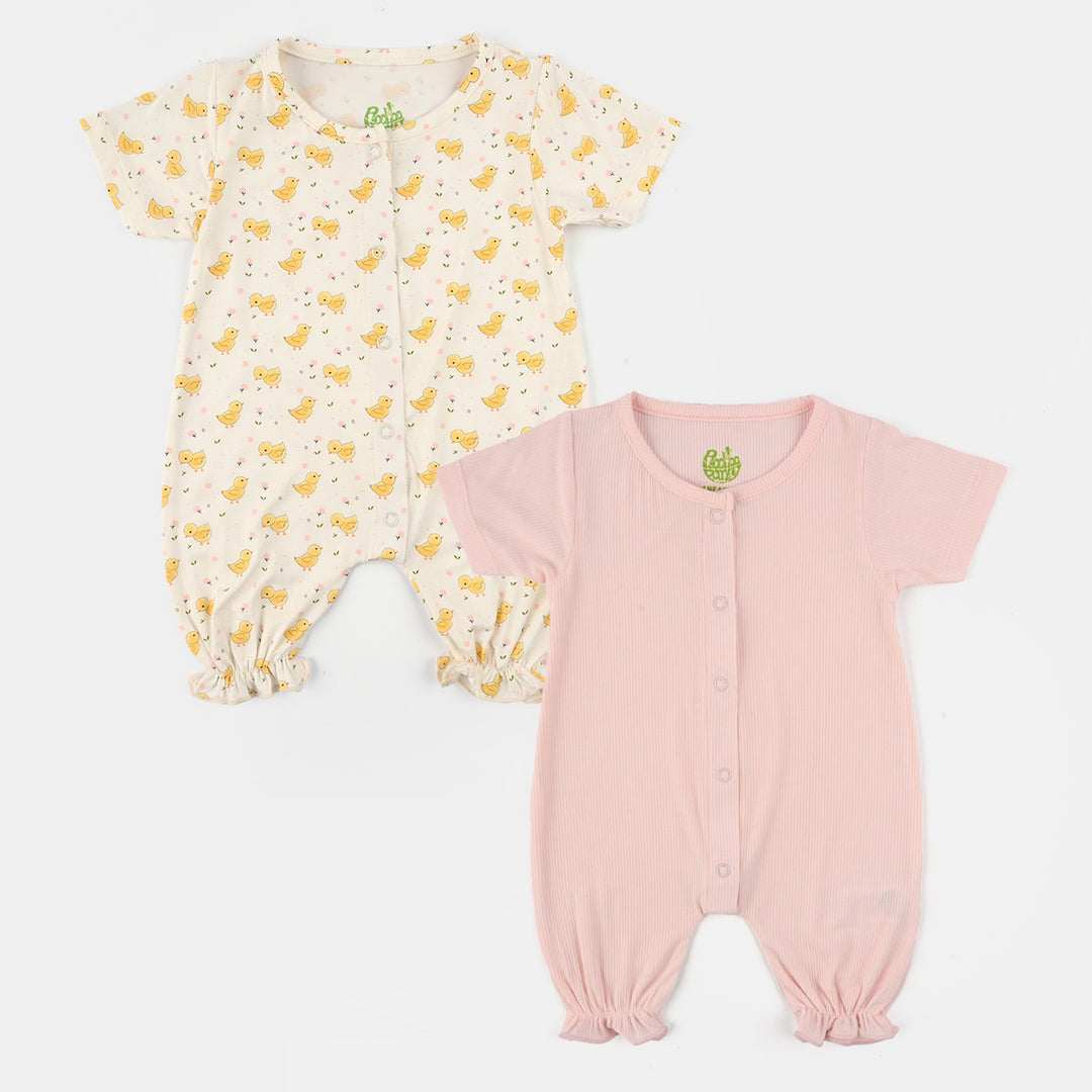 Infant Girls Bamboo Viscose Romper Set (Chicks) - Multi