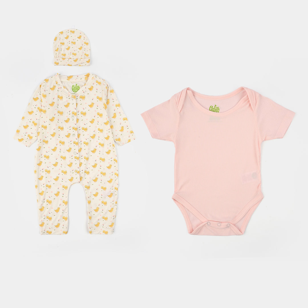 Infant Girls Bamboo Viscose Cap (Chicks) - Multi
