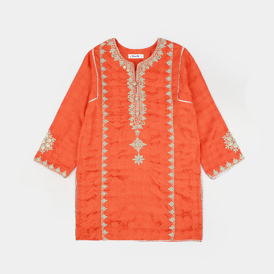 Teens Girls Jacquard 3 Pcs Raqs - Rust