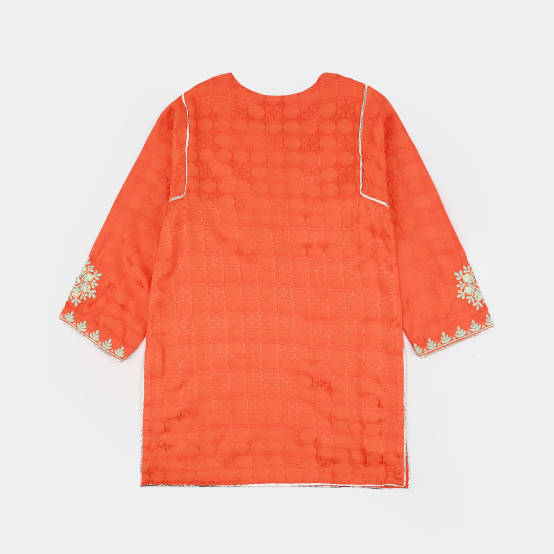 Teens Girls Jacquard 3 Pcs Raqs - Rust