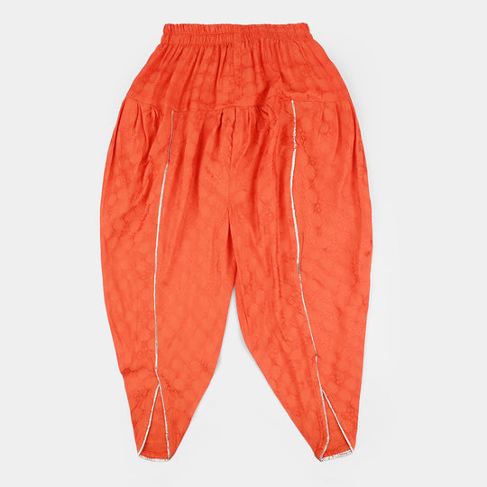 Teens Girls Jacquard 3 Pcs Raqs - Rust