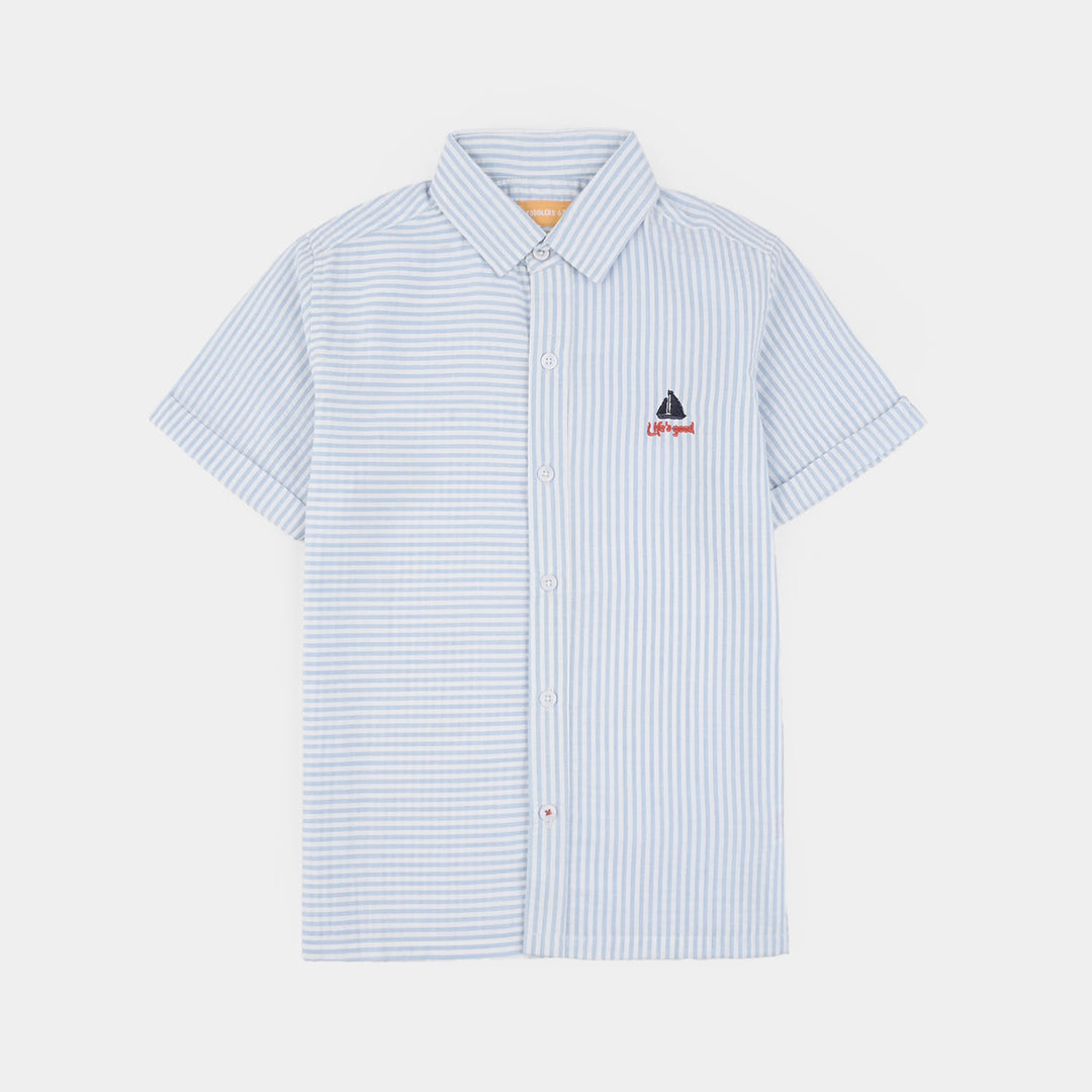 Boys Yarn Dyed Shirt (Life is Good) - Blue Stripe