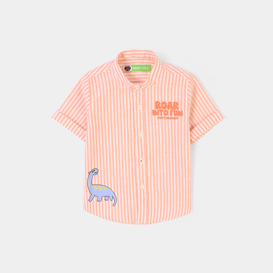 Infant Boys Yarn Dyed Shirt – Orange