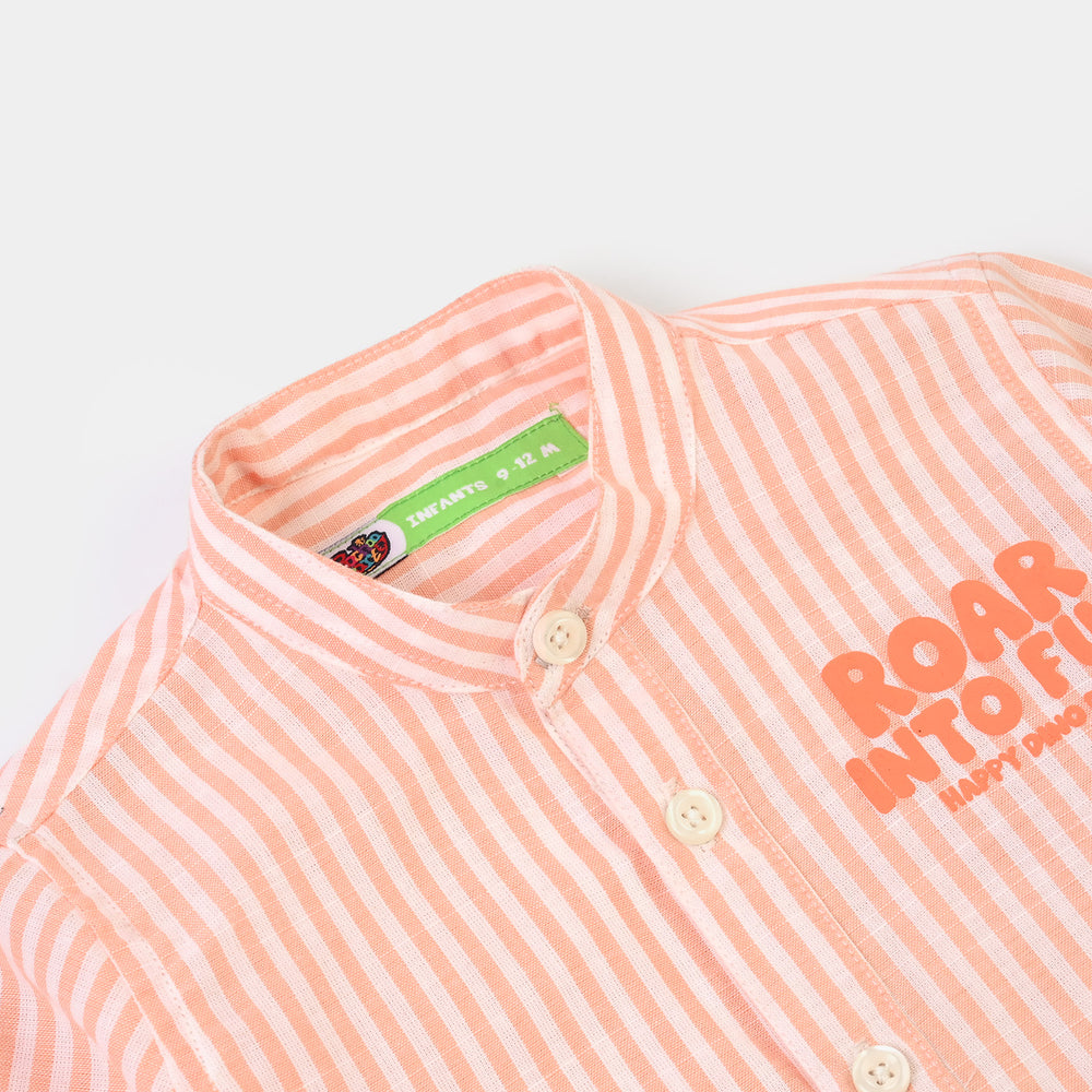 Infant Boys Yarn Dyed Shirt – Orange