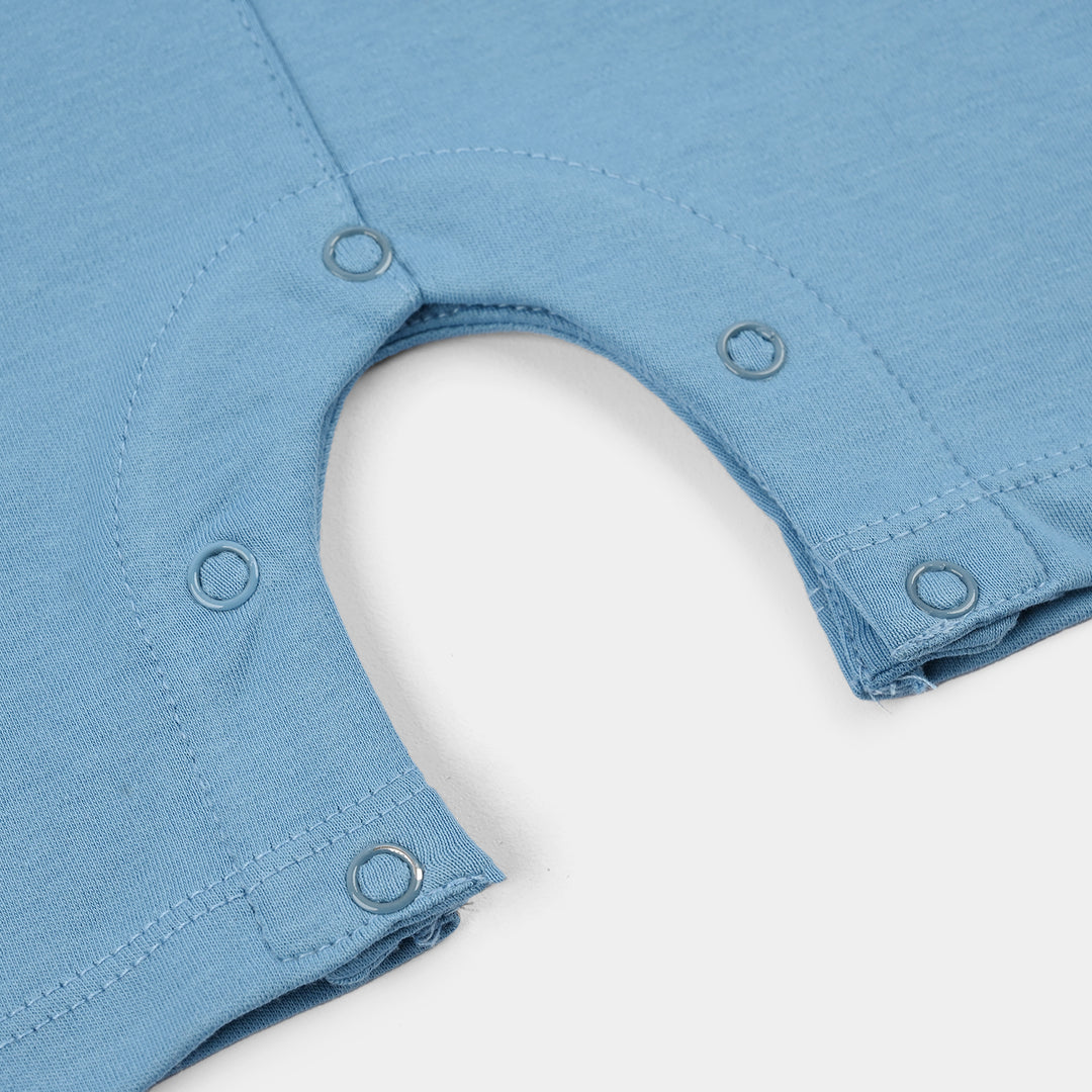 Infant Boys Cotton Romper (Character) - White/Blue