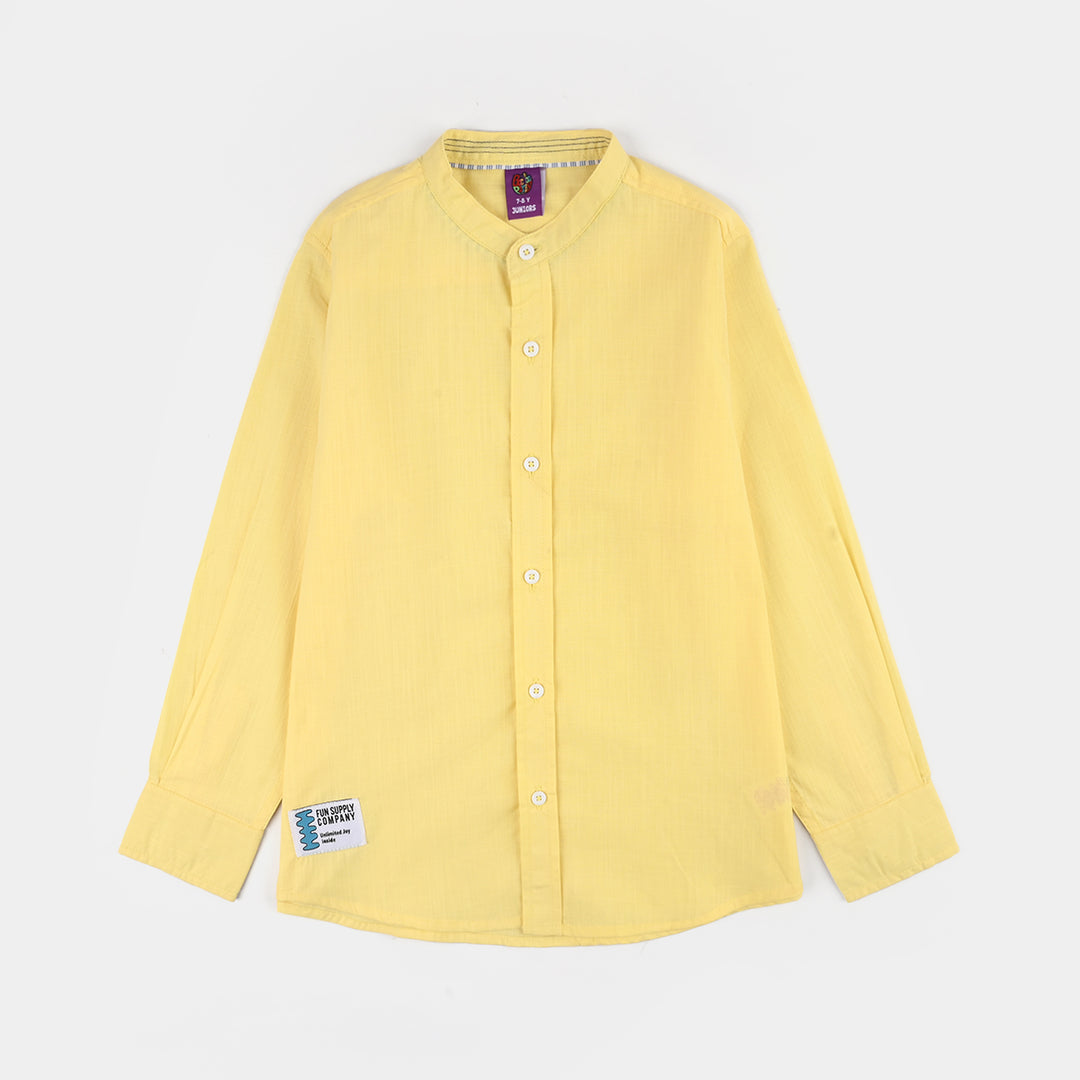 Boys Slub By Slub Casual Shirt (Fun Supply) - Yellow