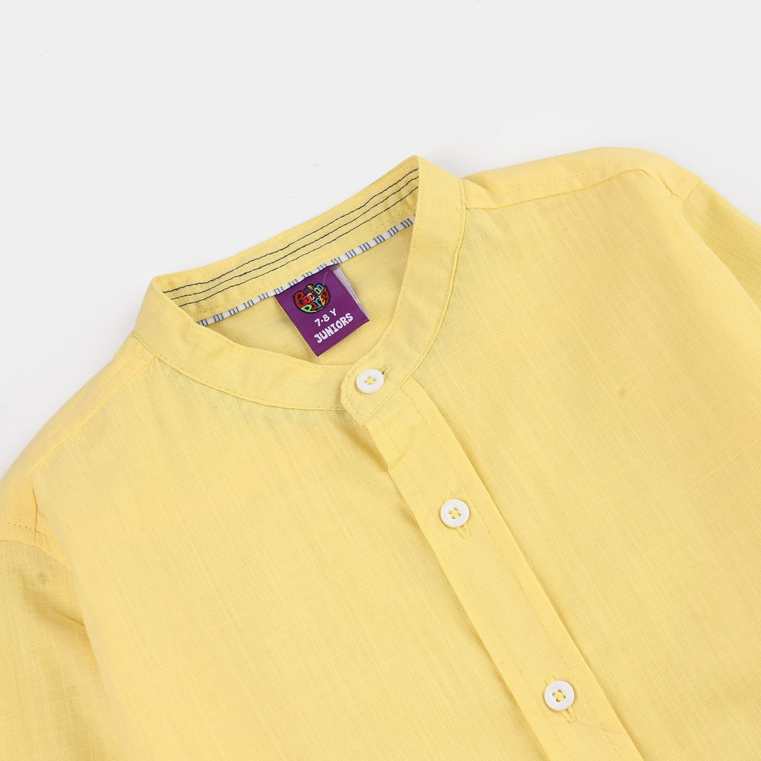 Boys Slub By Slub Casual Shirt (Fun Supply) - Yellow