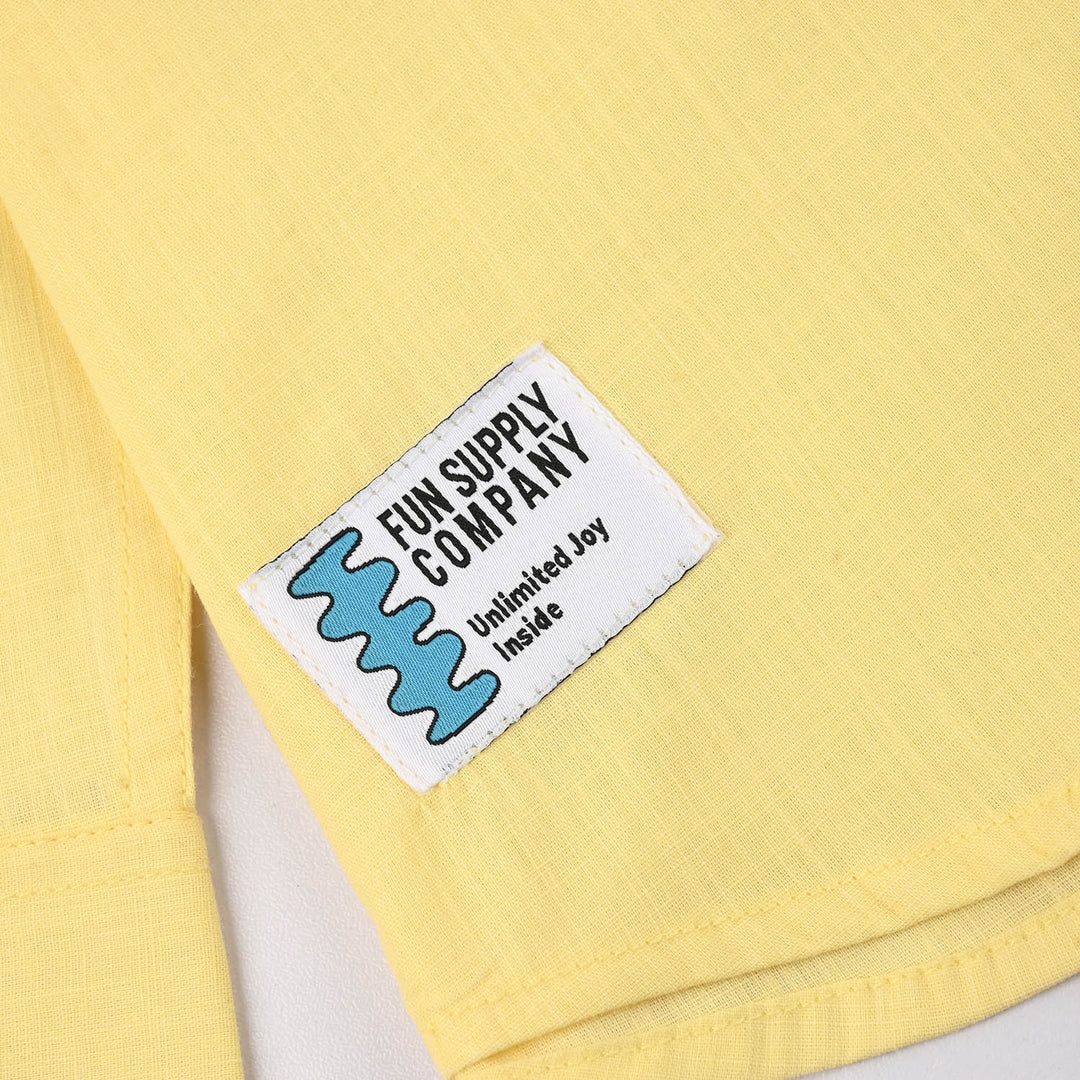 Boys Slub By Slub Casual Shirt (Fun Supply) - Yellow