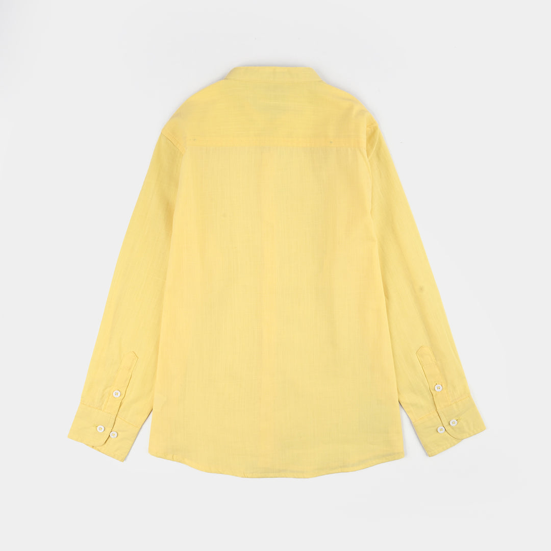 Boys Slub By Slub Casual Shirt (Fun Supply) - Yellow