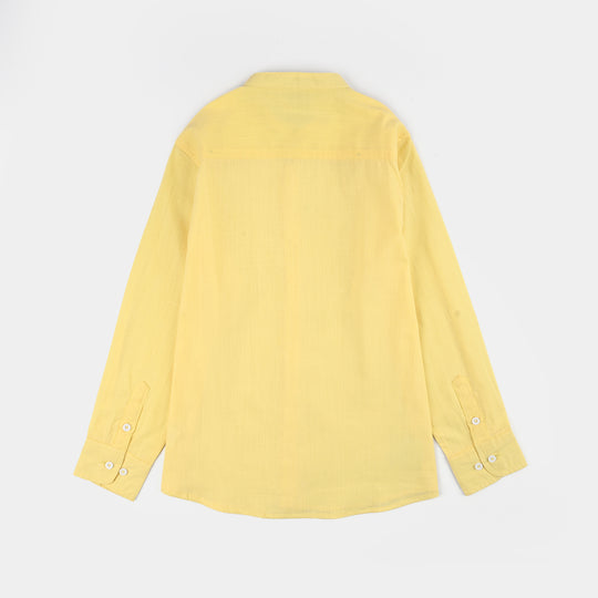Boys Slub By Slub Casual Shirt (Fun Supply) - Yellow