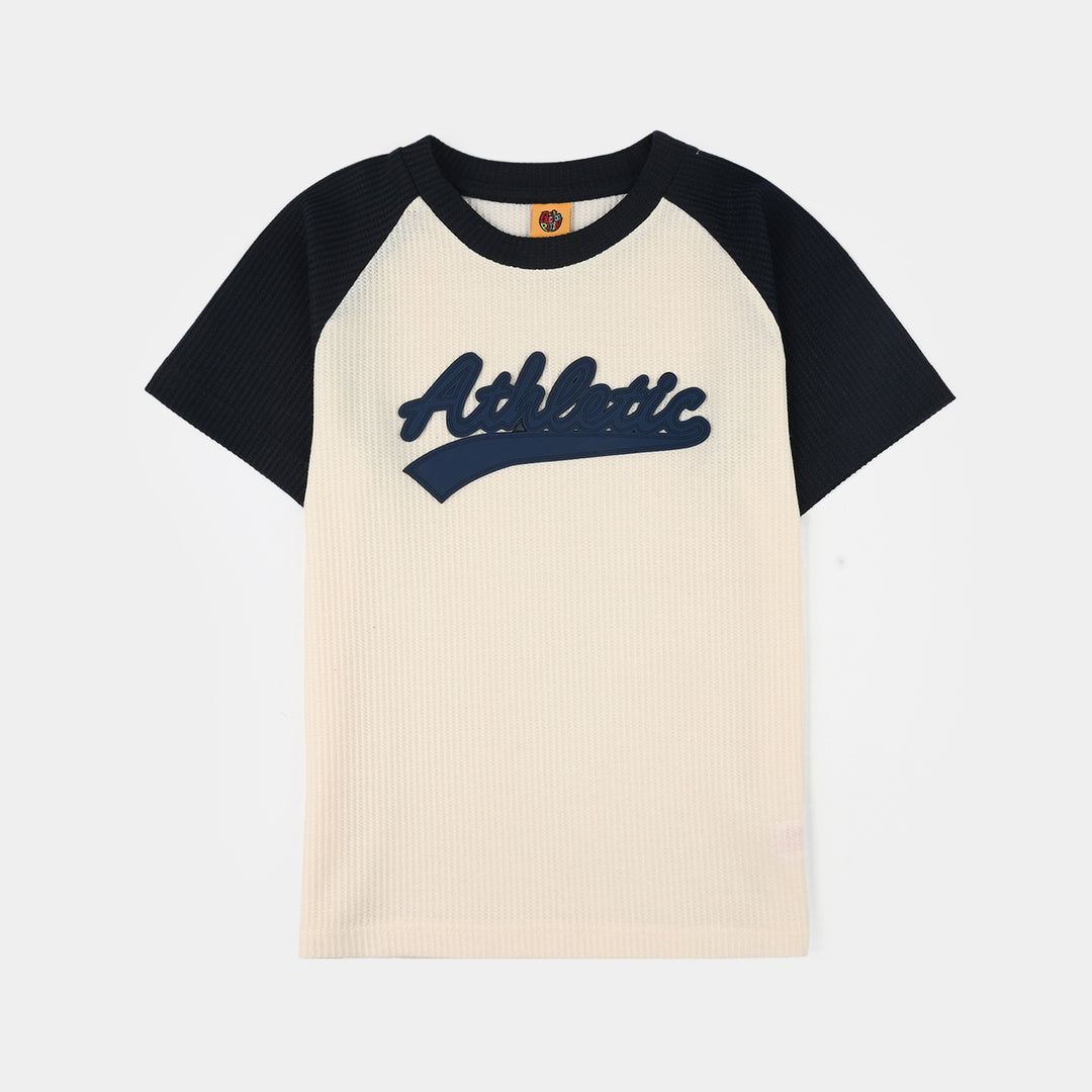 Boys Thermal T-Shirt Half Sleeve (Athletic) - Navy/White