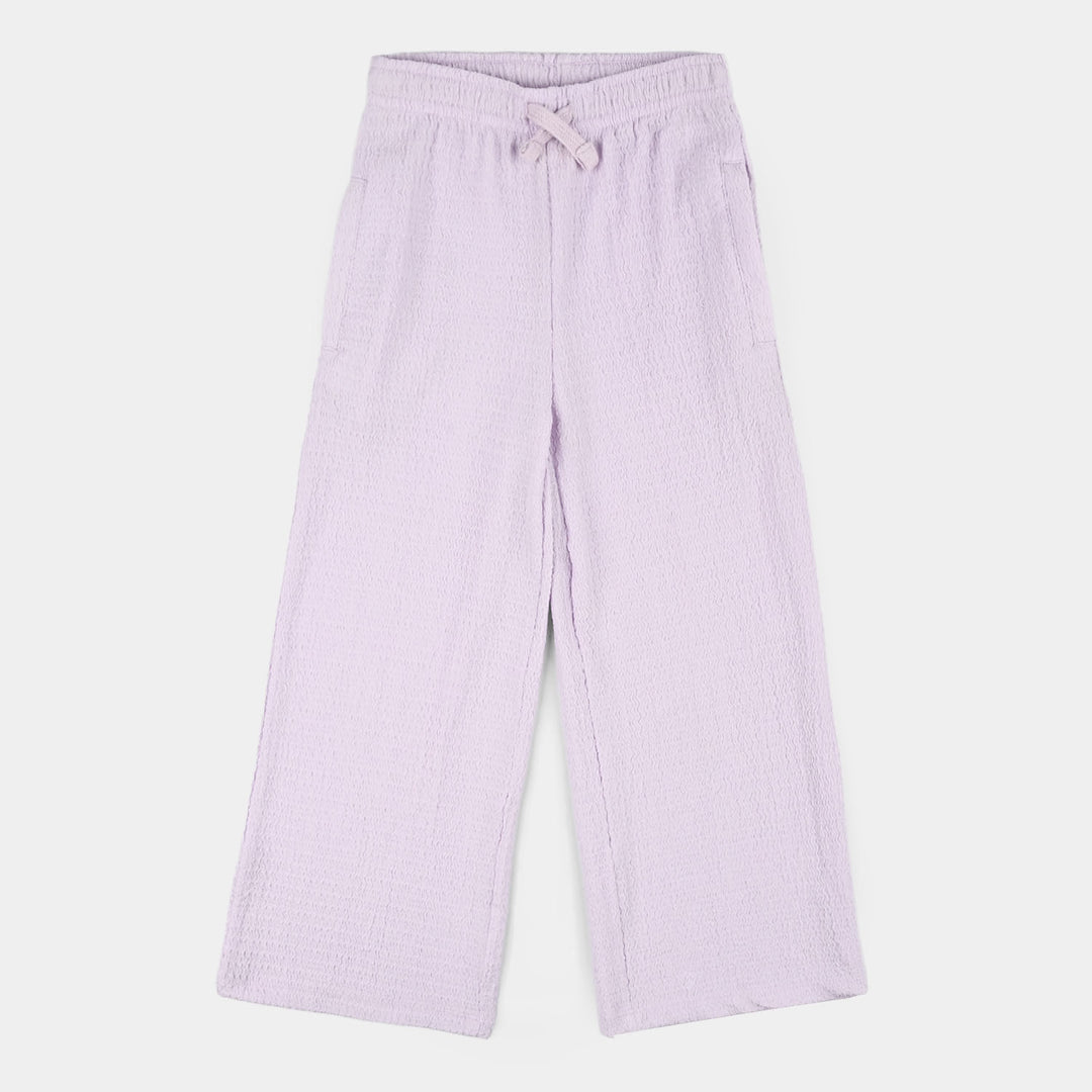 Girls Poly Crinkle Jersey Pajamas (Lilac Texture) - Purple