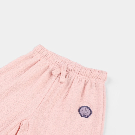 Infant Girls Poly Crinkle Sleeping Pajamas (Sea Shell) - Pink