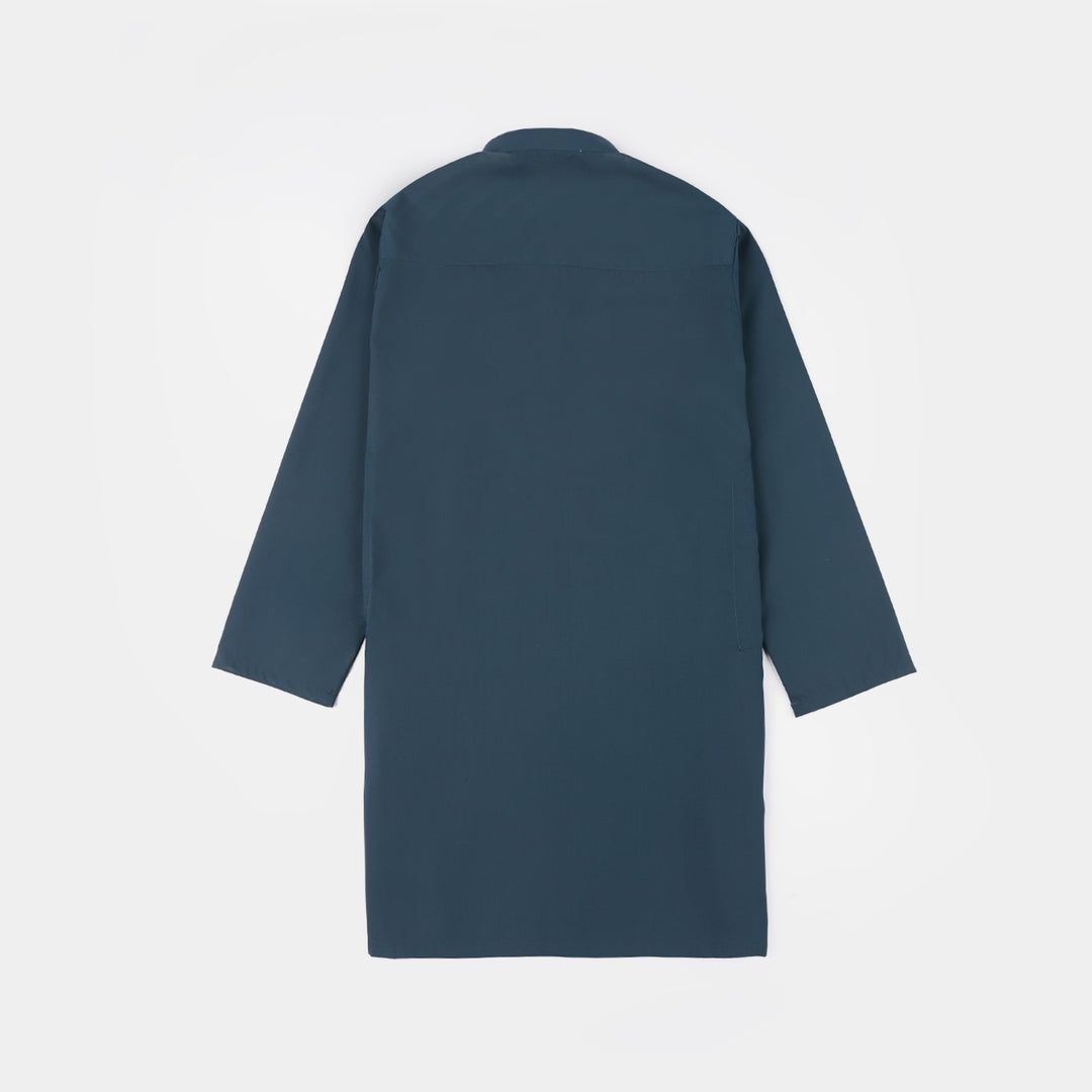 Boys Poly Viscose Kurta Pajama - Teal Blue