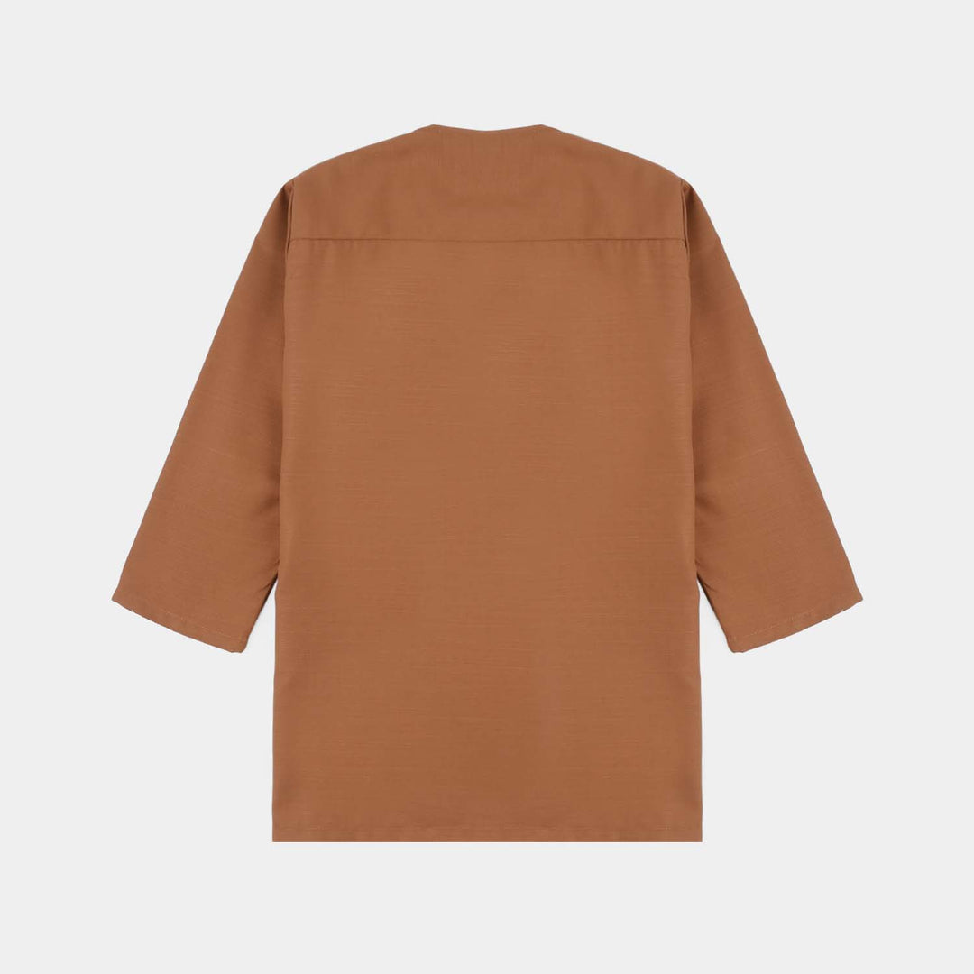 Infant Boys Poly Viscose Kurta Pajama - Brown