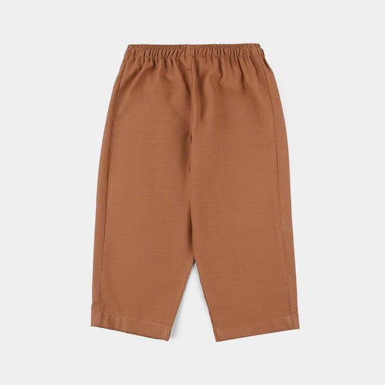 Infant Boys Poly Viscose Kurta Pajama - Brown