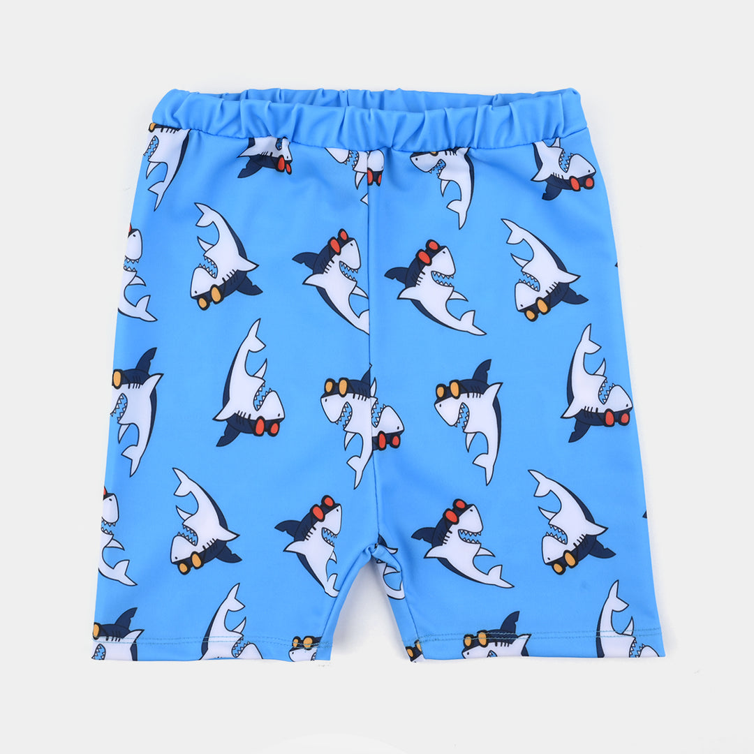 Boys Nylon Swimming 2-Piece Suit (Shark) - Blue