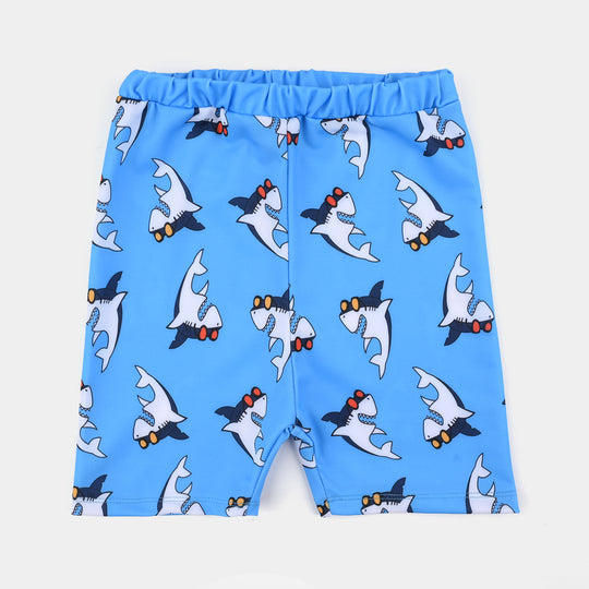 Boys Nylon Swimming 2-Piece Suit (Shark) - Blue