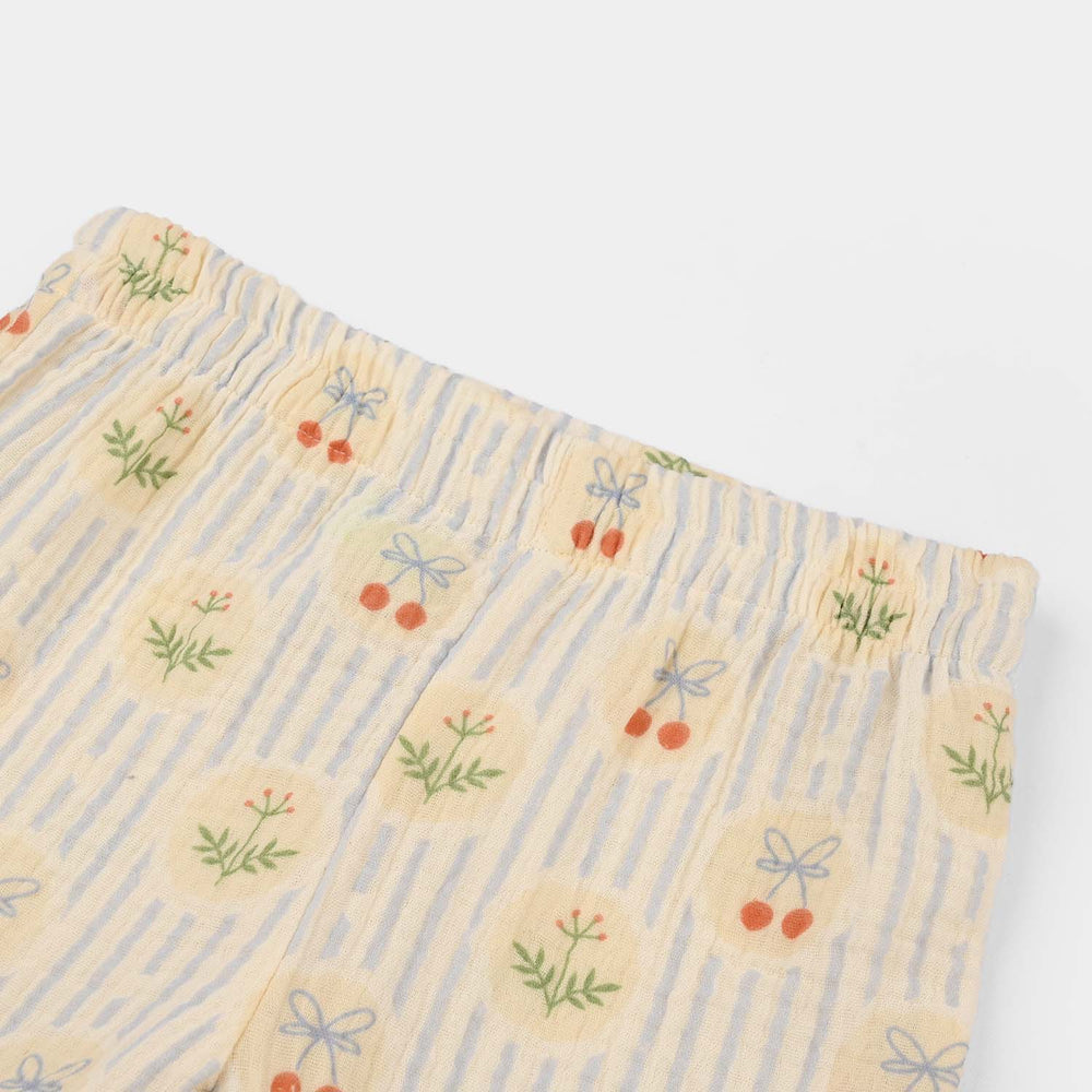 Infant Girls Cotton Shorts (Ruffle Hem) - Multi