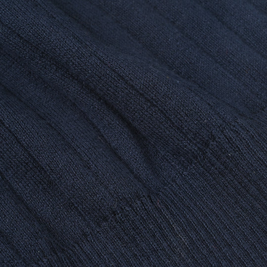Boys Cotton Sweater Knit T-Shirt (Dropline) - Navy Blue