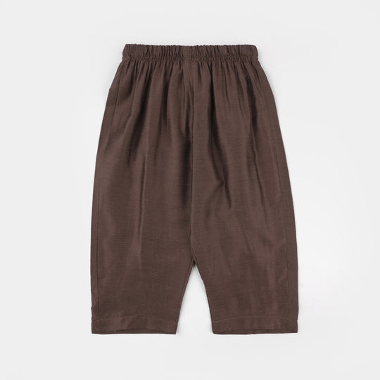 Infant Boys Cotton Poplin Kurta Pajama (Sitara) - Brown