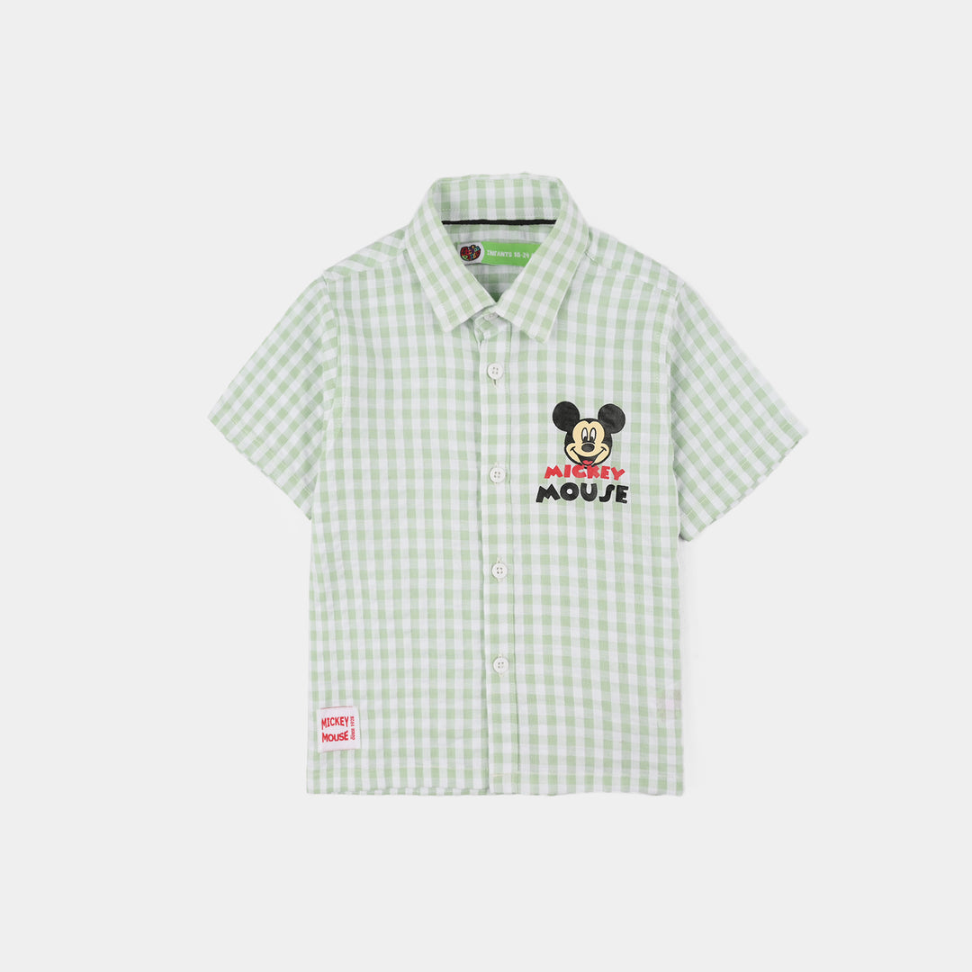Infant Boys Yarn Dyed Shirt (Check) - Green