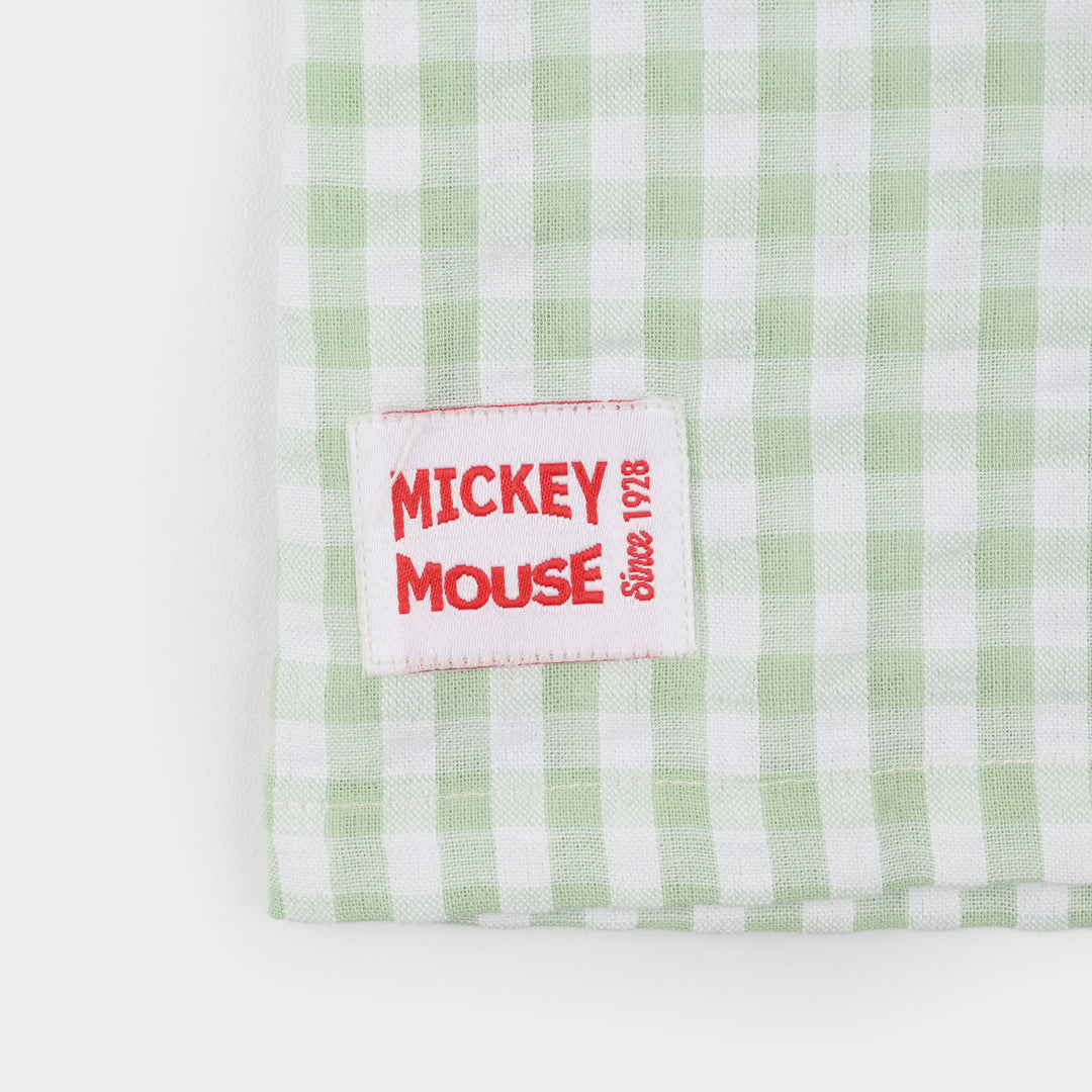 Infant Boys Yarn Dyed Shirt (Check) - Green