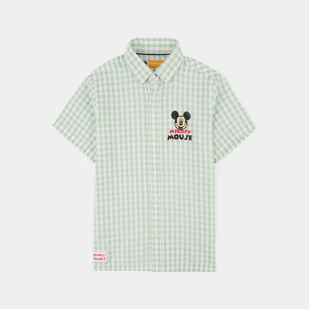 Boys Yarn Dyed Shirt (Check) - Green