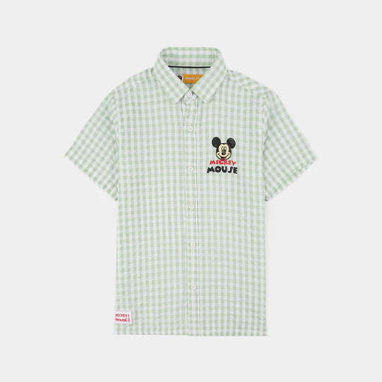 Boys Yarn Dyed Shirt (Check) - Green