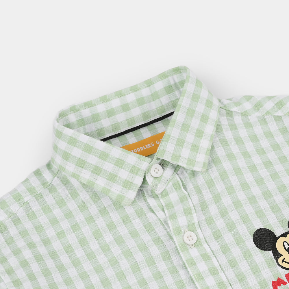 Boys Yarn Dyed Shirt (Check) - Green