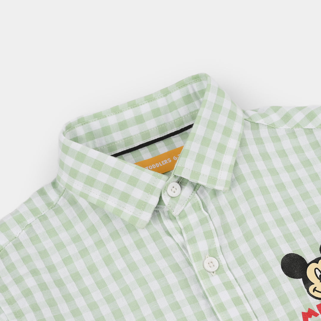 Boys Yarn Dyed Shirt (Check) - Green