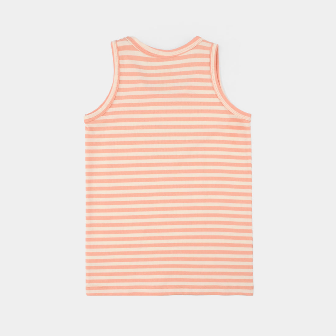 Boys Yarn Dyed Sando (Speedway Champs) - Peach