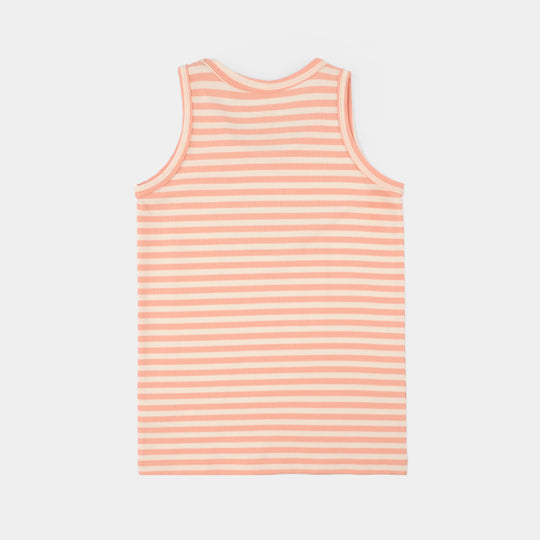 Boys Yarn Dyed Sando (Speedway Champs) - Peach