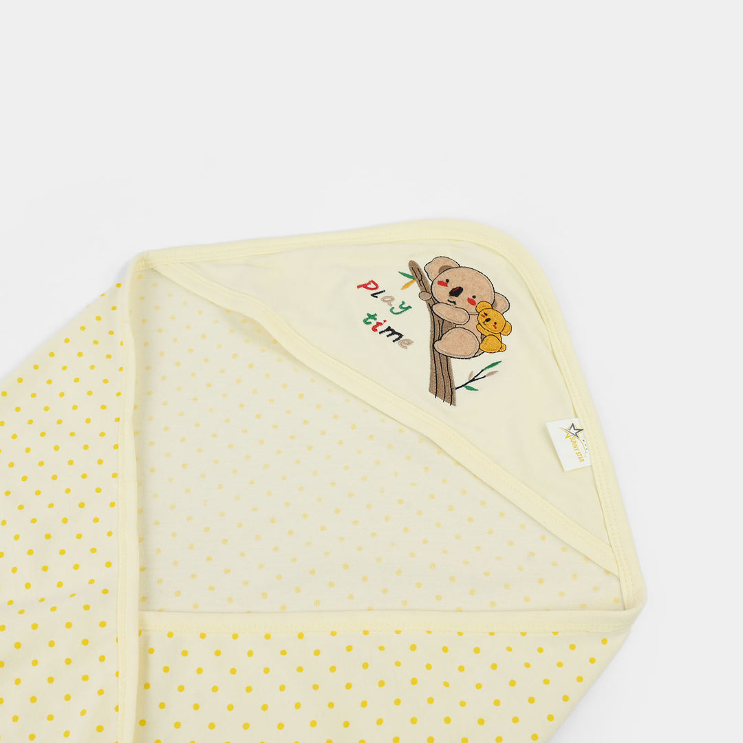 Baby Hooded Wrapping Sheet + 6Pcs Washcloths