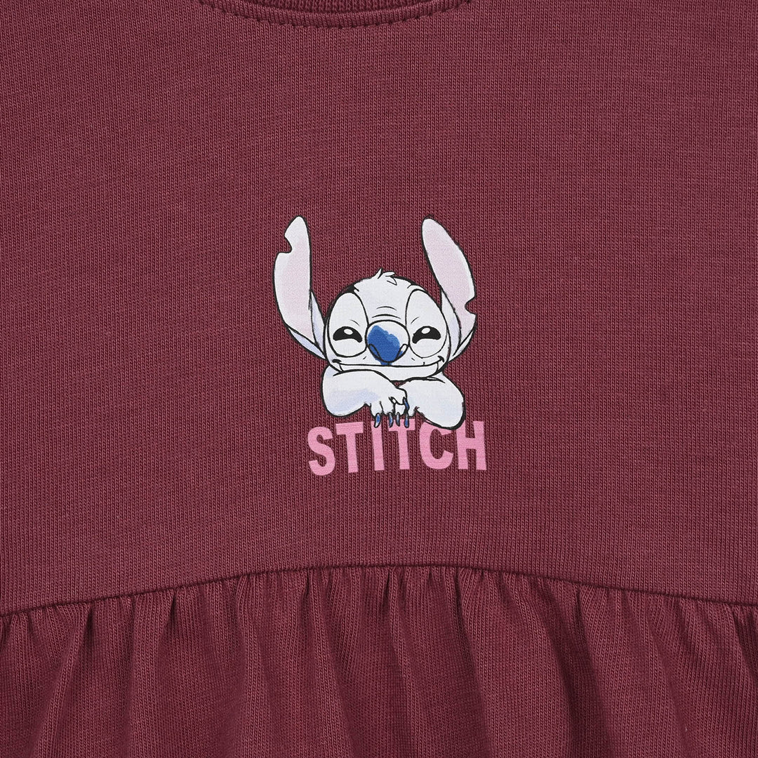Infant Girls Jersey/Terry Knitted Frock Stitch- Maroon