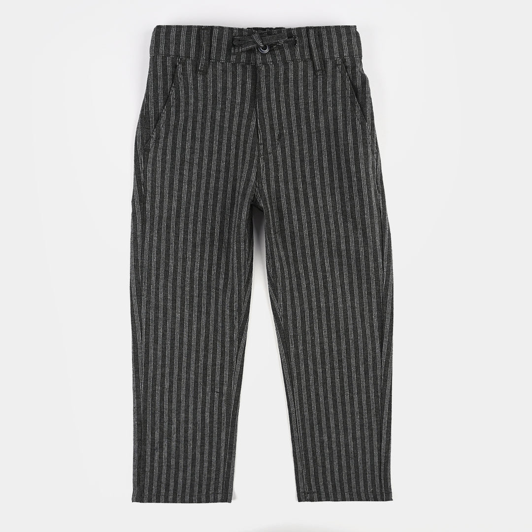Boys Cotton Pants (Stripe) - Grey