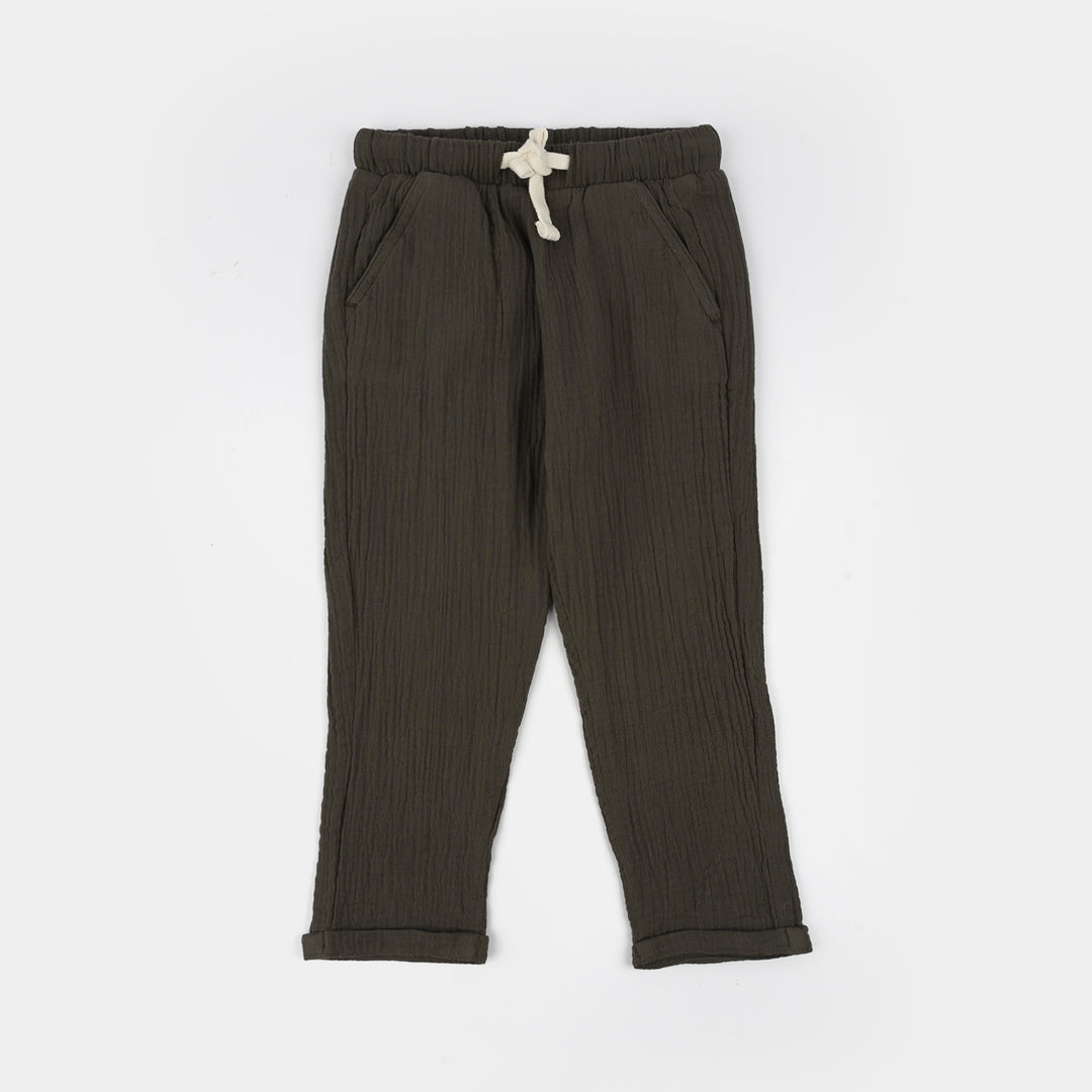 Infant Boys Gauze Pants (SUNSET) - Olive
