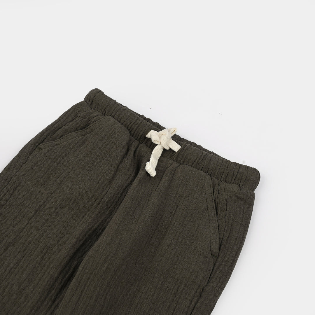 Infant Boys Gauze Pants (SUNSET) - Olive
